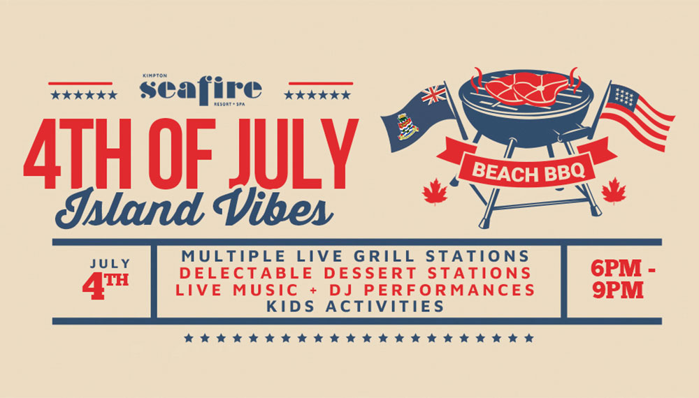 Fourth of July event flyer with date of 4th of July and activities offered