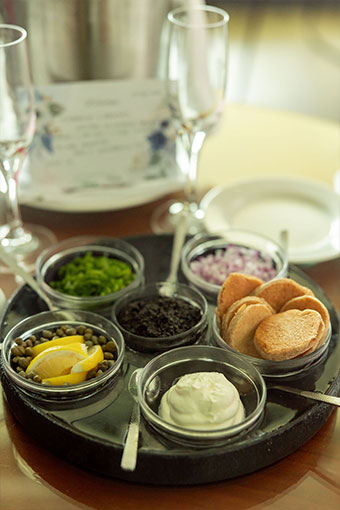 caviar appetizer at Kimpton seafire