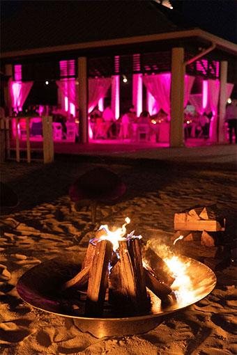outdoor wedding reception set-up at Kimpton seafire
