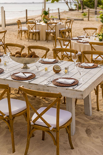 outdoor wedding reception set-up at Kimpton seafire